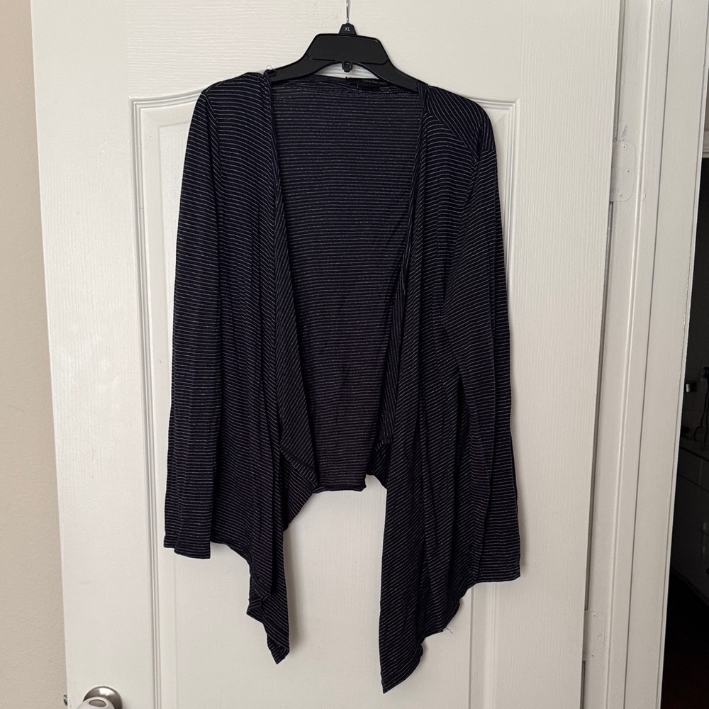 Calvin Klein Black and White Striped Cardigan